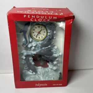 Dolphin‎ Pendulum Clock Polyresin Premier Collection Quartz Table Clock